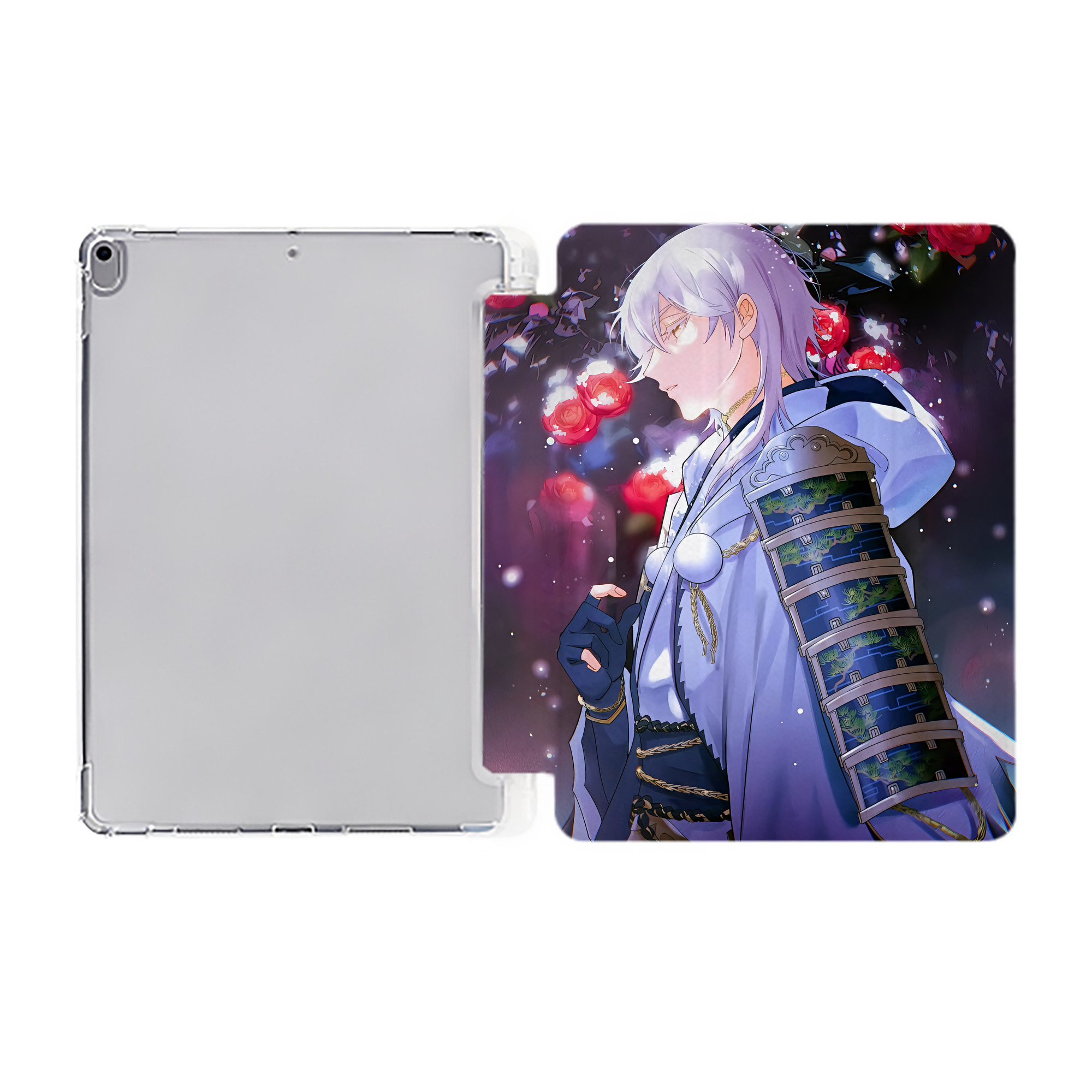 （画像用） 刀剣乱舞 Touken Ranbu IPad ケース ペン収納付き 三つ折りスタンド PUレザー×シリコン 対応機種9.5/10.5/10.9インチ